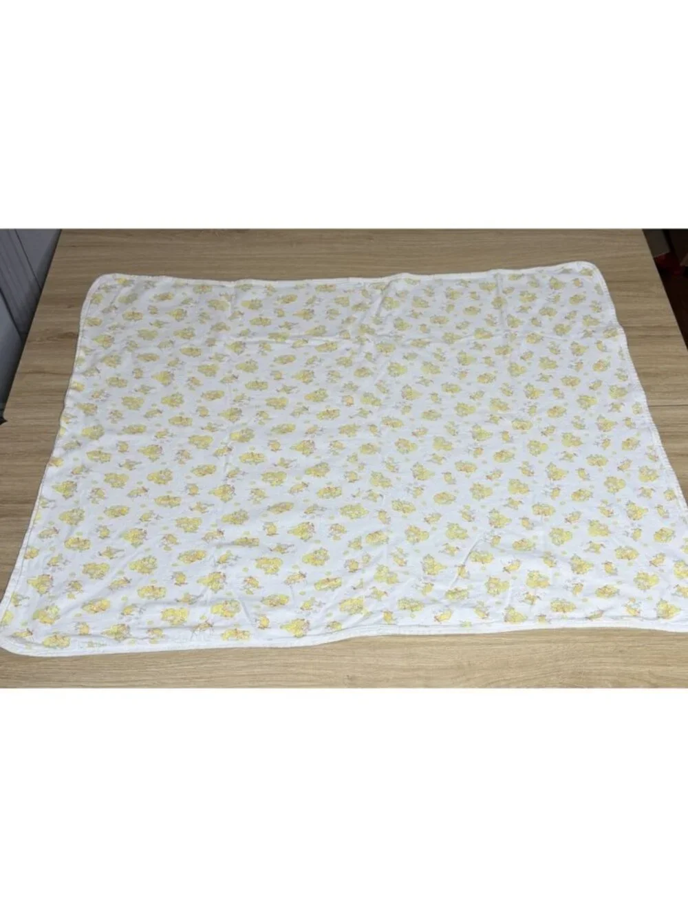 Vintage Carter's Receiving Baby Blanket Yellow Bears and Clowns 36x36